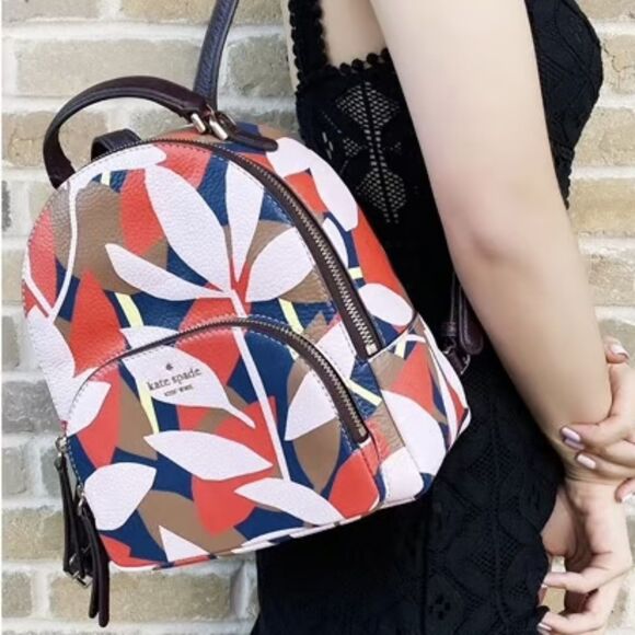 Kate Spade Jackson Tropical Medium Leather Backpack Bag & Matching Bifold Wallet main image 14